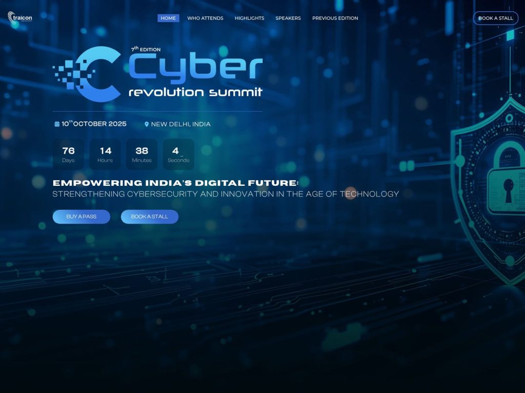 Cyber Revolution Summit New Delhi 2025 - Empowering India’s Digital Future: Strengthening Cybersecurity and Innovation in the Age of Technology - Event screenshot