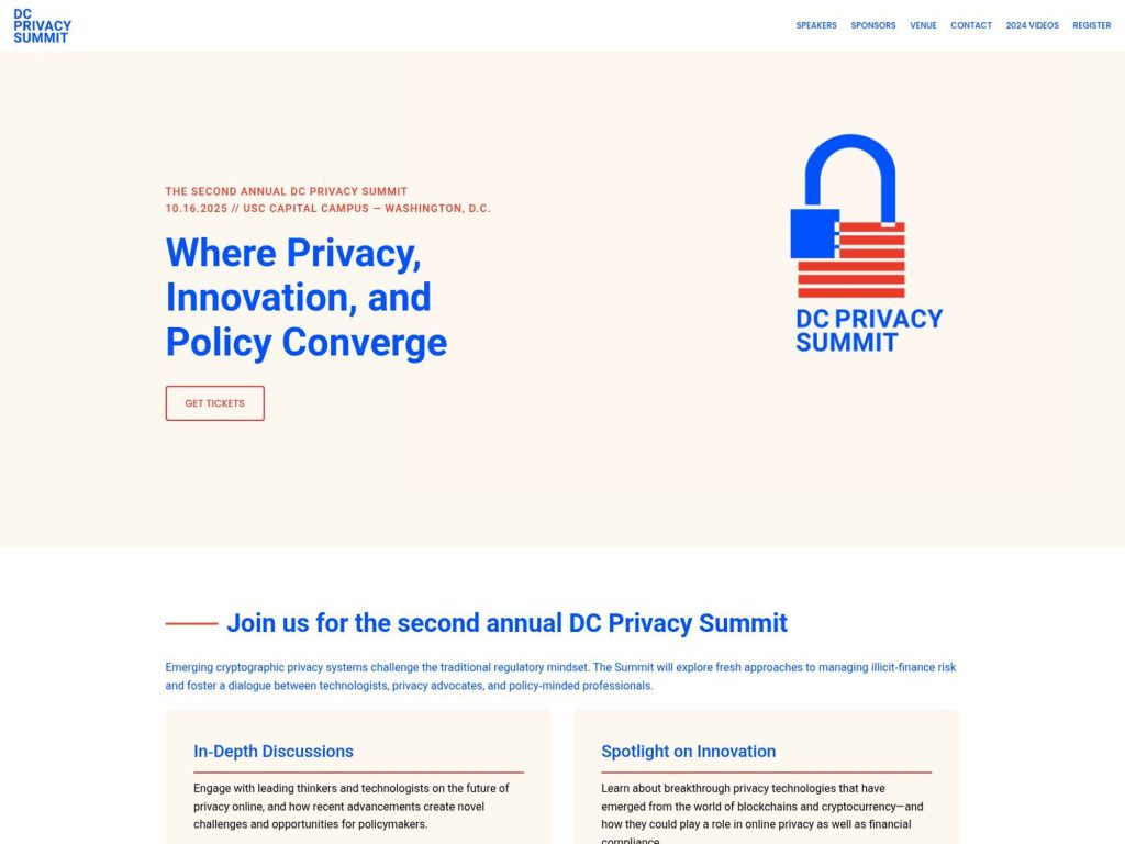 DC Privacy Summit - Where Privacy, Innovation, and Policy Converge - Event screenshot