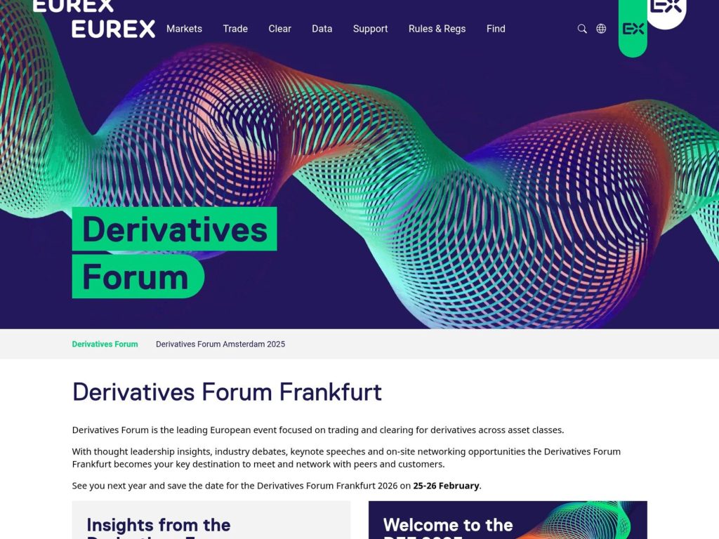 Derivatives Forum Frankfurt 2026 website