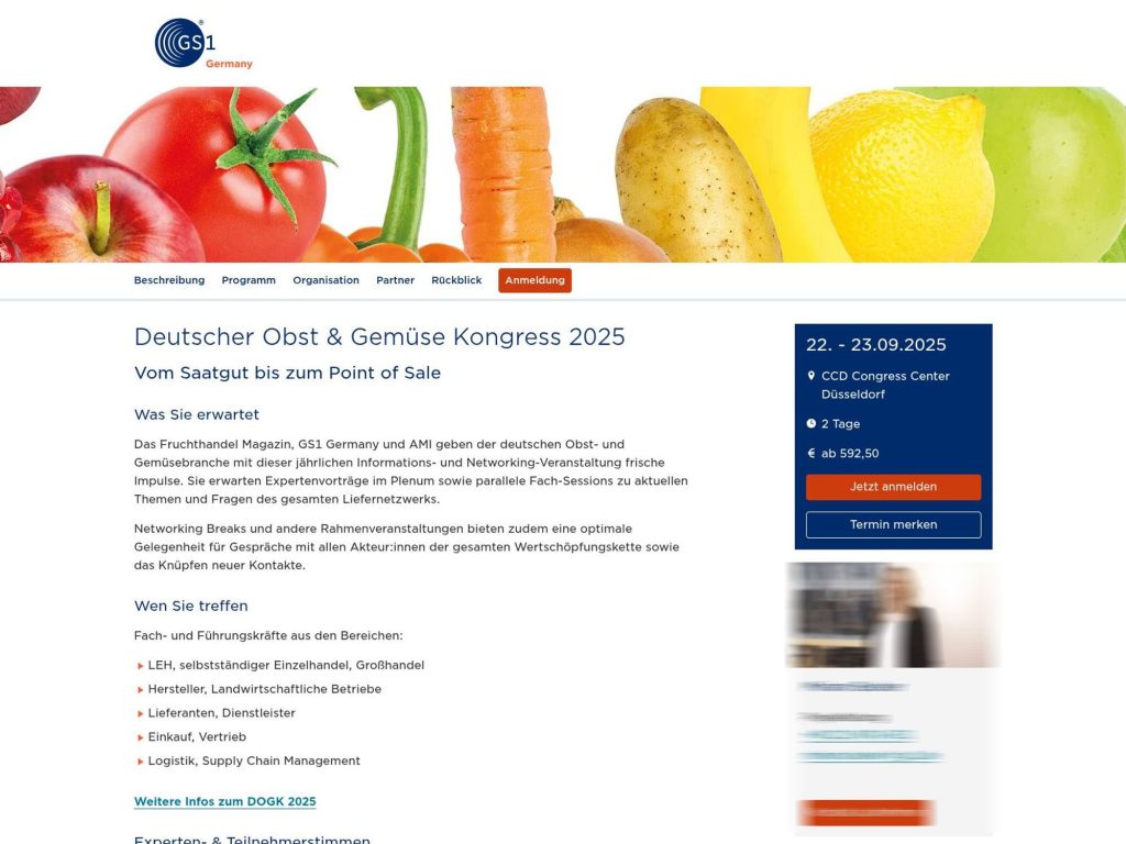 Deutscher Obst & Gemüse Kongress 2025 - Event screenshot