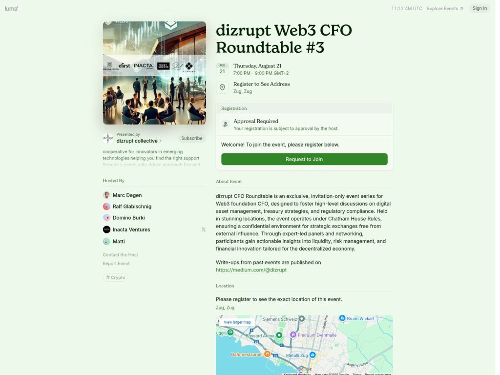 dizrupt Web3 CFO Roundtable #3 - Event screenshot