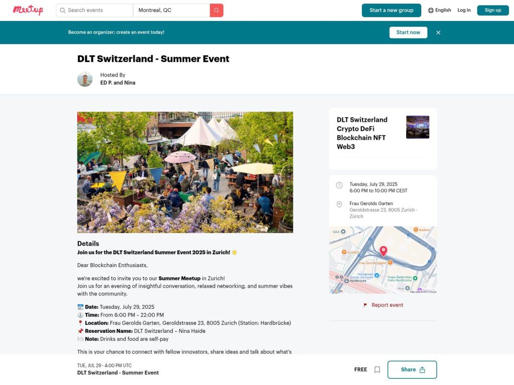 DLT Switzerland - Summer Event - Event screenshot