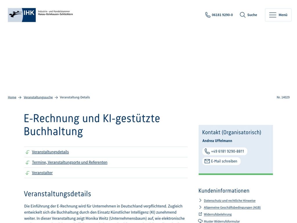 E-Rechnung und KI-gestützte Buchhaltung - Event screenshot