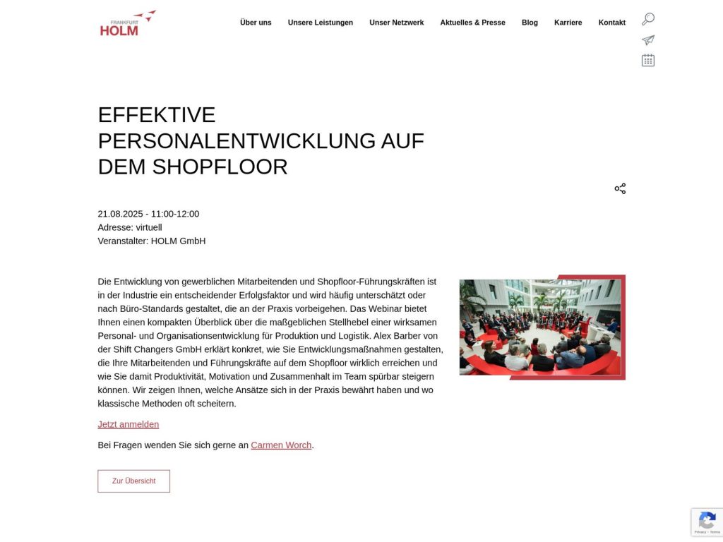 Effektive Personalentwicklung auf dem Shopfloor - Event screenshot