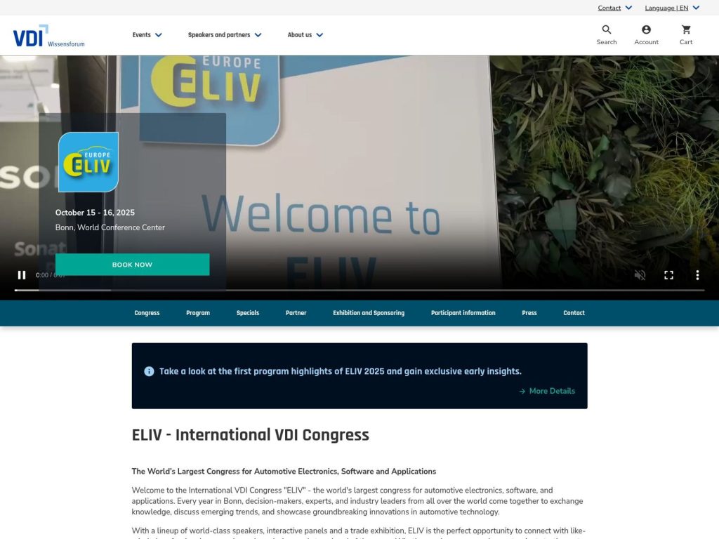 ELIV 2025 - International Congress for Automotive Electronics - Event screenshot