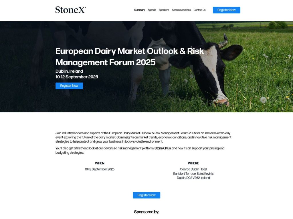 European Dairy Market Outlook & Risk Management Forum 2025 - Event screenshot