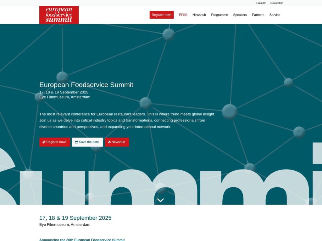 European Foodservice Summit - The conference for restaurant leaders - Event screenshot