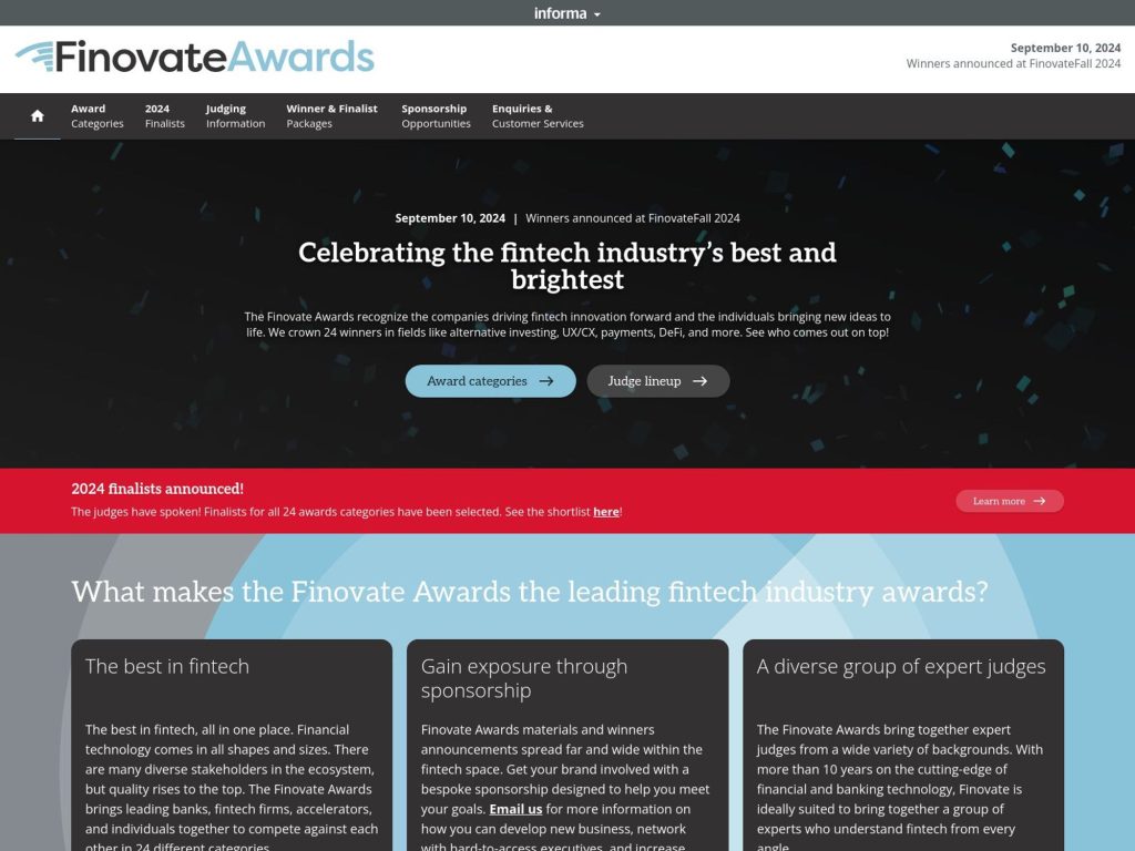 Finovate Awards - Event screenshot