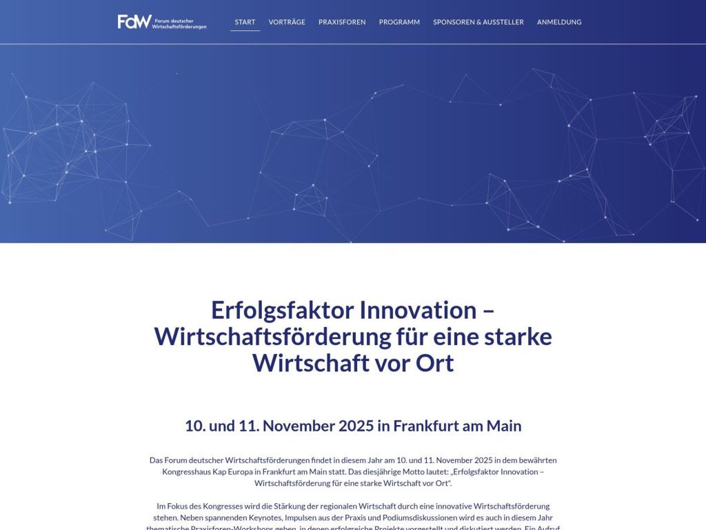 Forum Deutscher Wirtschaftsförderungen 2025 - Event screenshot