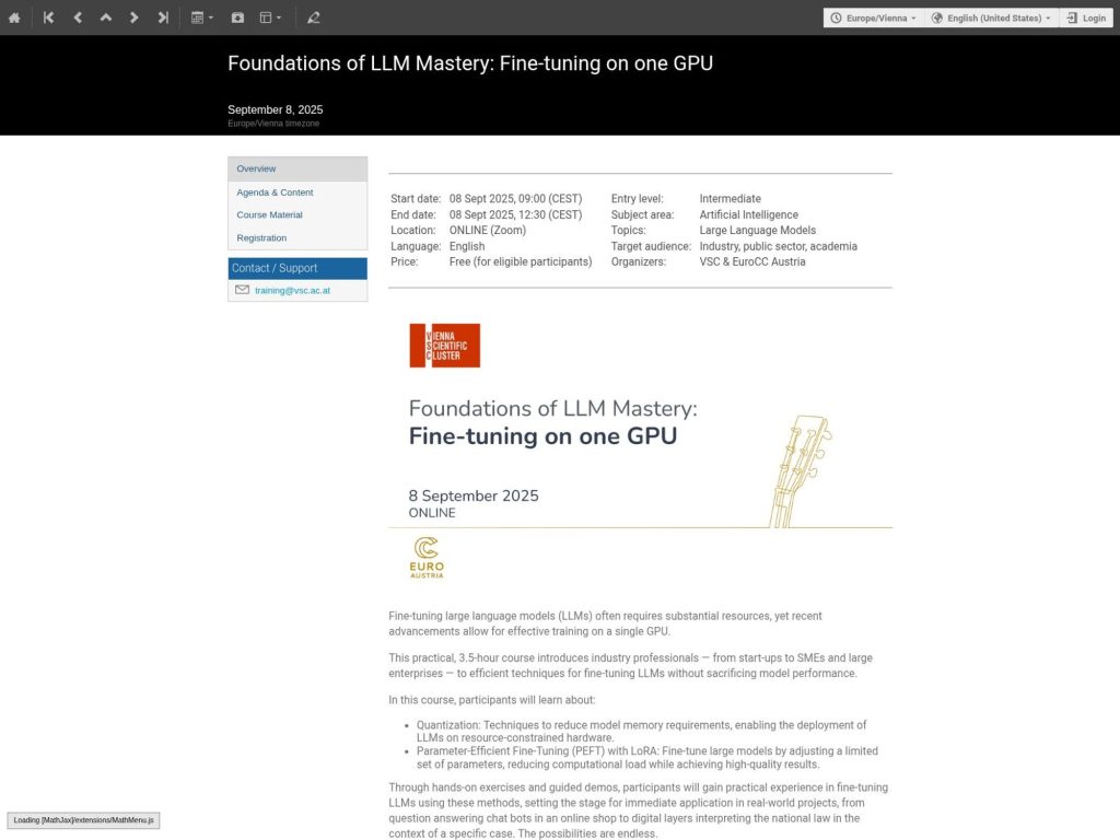 Foundations of LLM Mastery: Fine-tuning on one GPU - Event screenshot