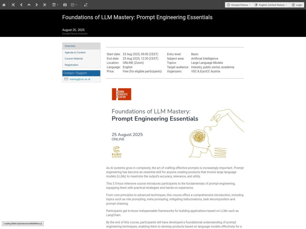 Foundations of LLM Mastery: Prompt Engineering Essentials - Event screenshot