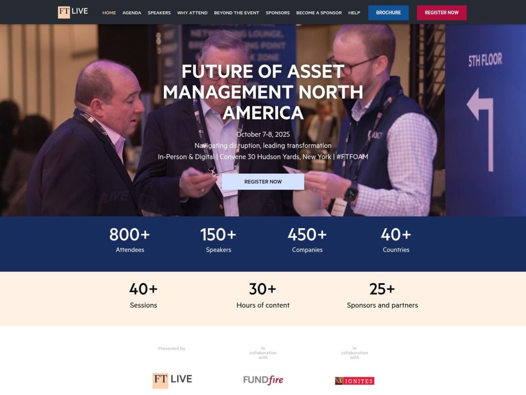 Future of Asset Management North America 2025 - FT Live - Event screenshot