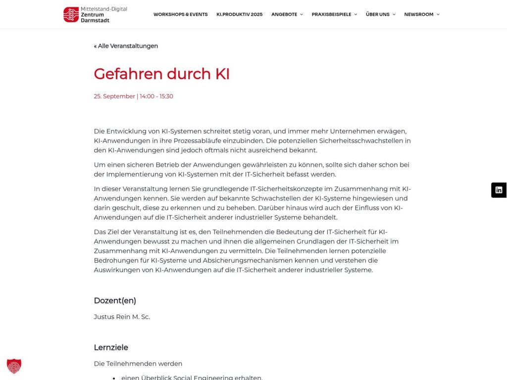 Gefahren durch KI - Event screenshot