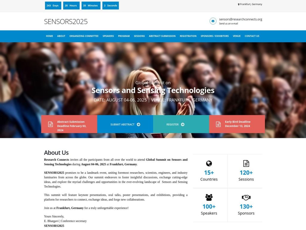 Global Summit on Sensors and Sensing Technologies - Event screenshot