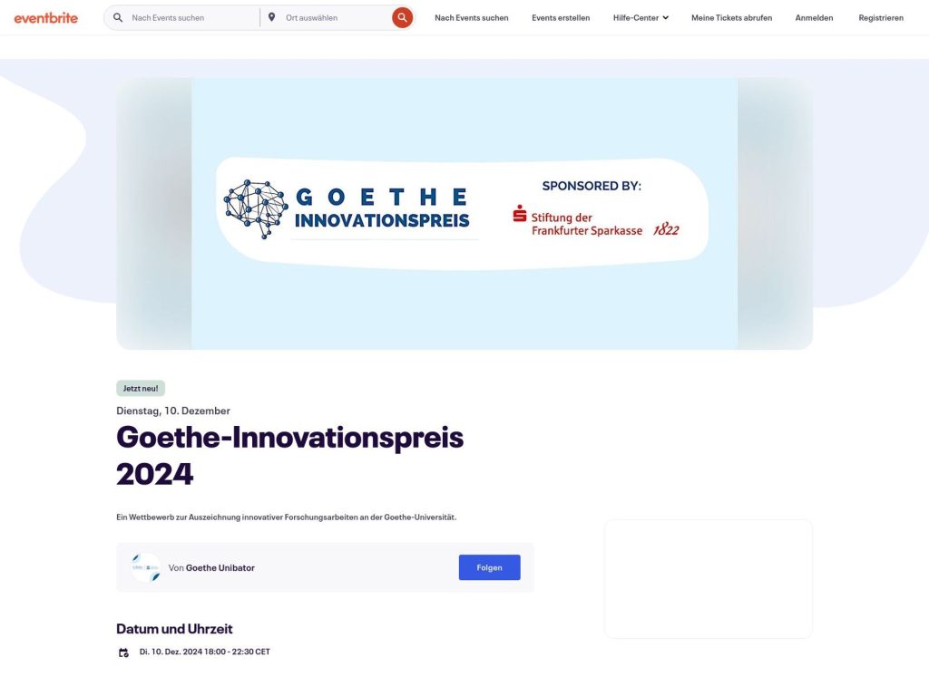 Goethe Innovationspreis 2024 image