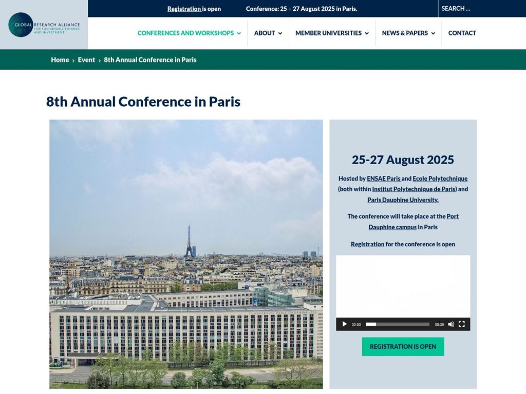 GRASFI Conference 2025 - 8th Annual GRASFI Conference - Event screenshot