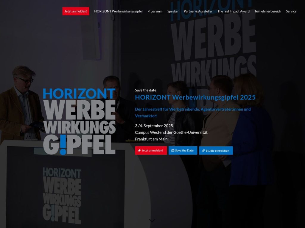 HORIZONT Werbewirkungsgipfel 2025 - Der Jahrestreff für Werbetreibende, Agenturvertreter:innen und Vermarkter! - Event screenshot