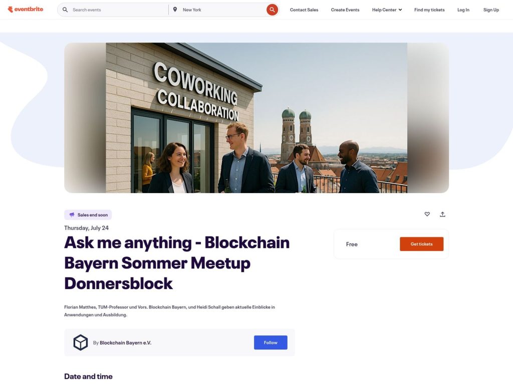 KI Agenten und Blockchain - Einladung Sommer-Meetup, AMA Session mit Prof. Florian Matthes - Event screenshot