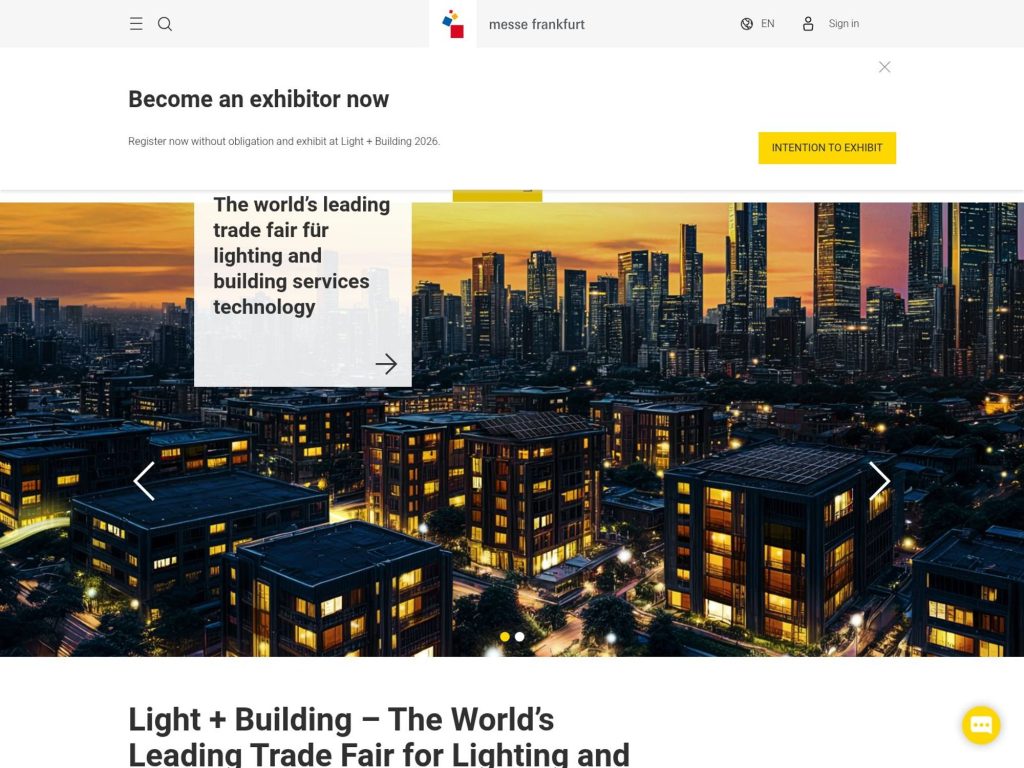 Light + Building 2026 website