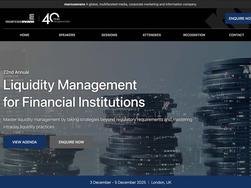 Liquidity Management for Financial Institutions - Master liquidity management by taking strategies beyond regulatory requirements and mastering intraday liquidity practices - Event screenshot