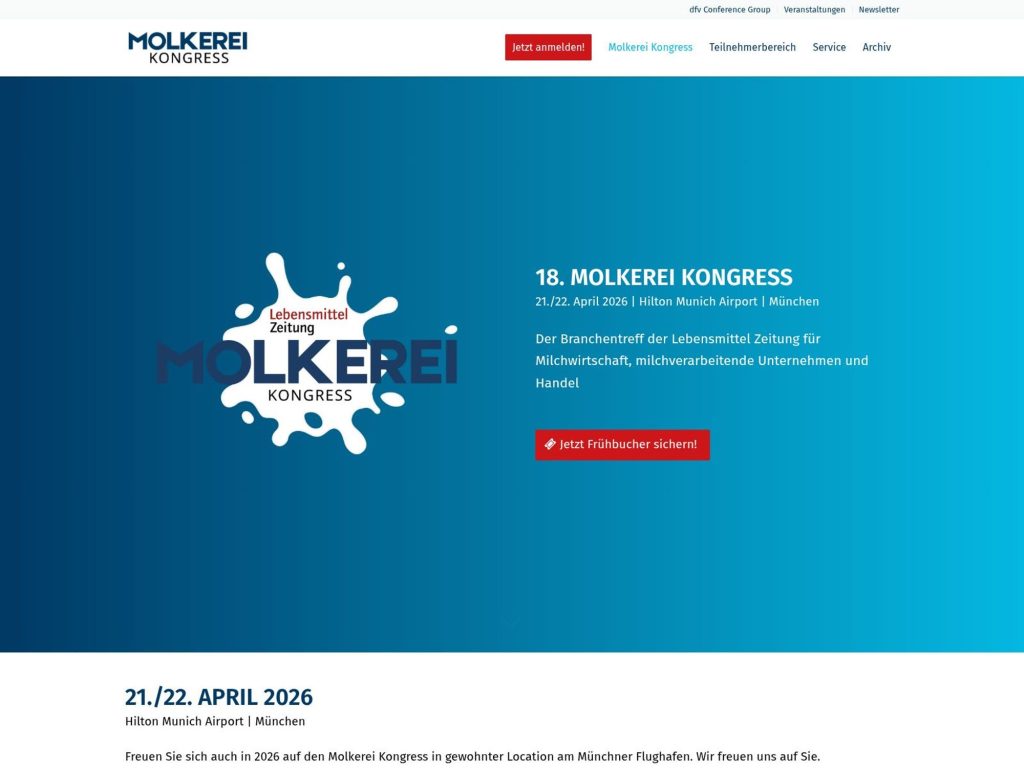 LZ Molkerei Kongress website