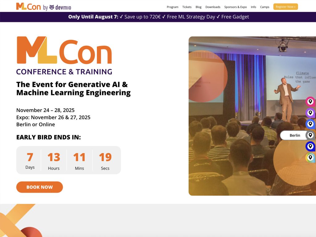 MLcon Berlin 2025 - Event for Generative AI & Machine Learning Engineering - Event screenshot