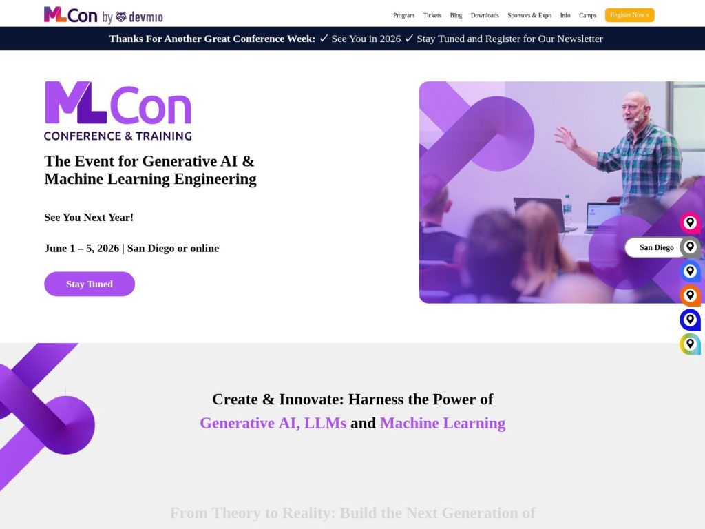 MLcon San Diego 2026 website