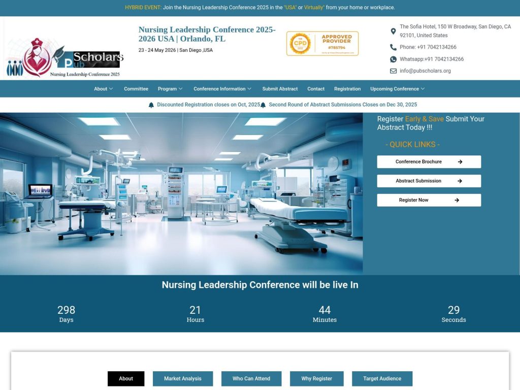 Nursing Leadership Conference 2025–2026 | Advancing Global Nurse Leadership in San Diego image