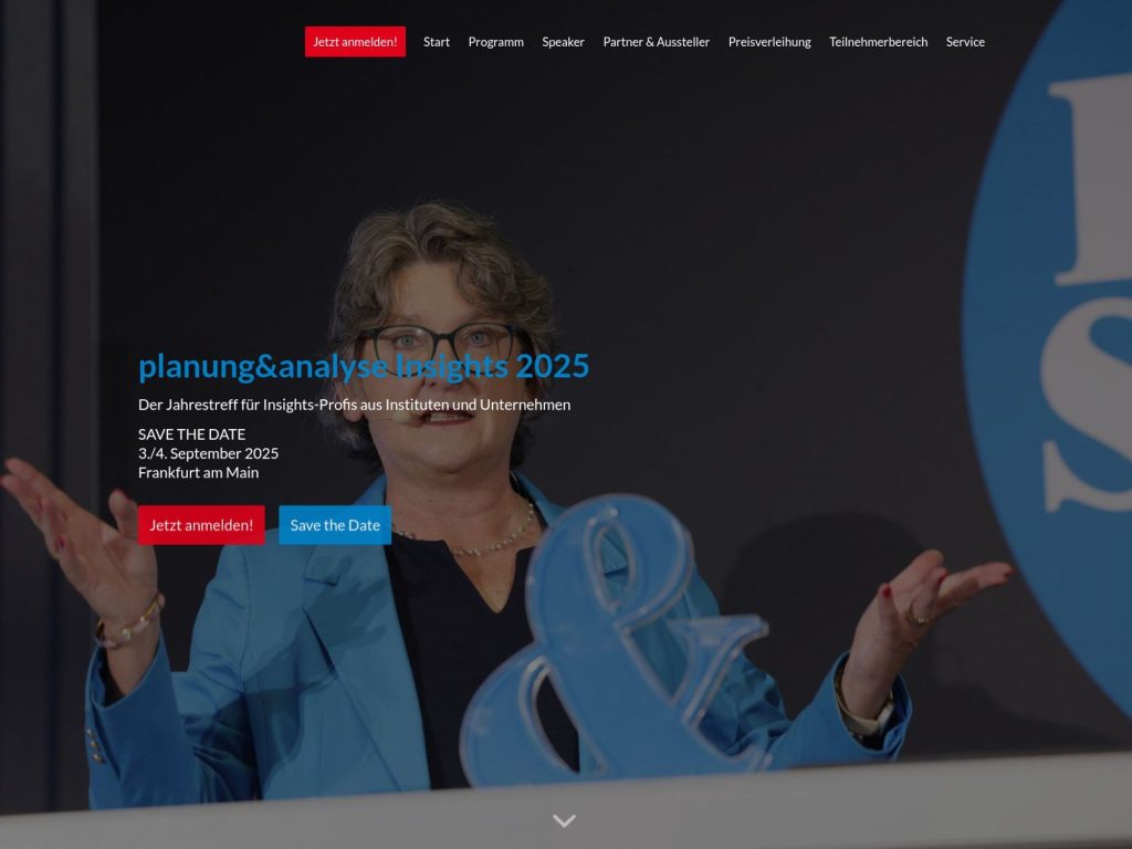 planung&analyse Insights 2025 - Der Jahrestreff für Insights-Profis aus Instituten und Unternehmen - Event screenshot