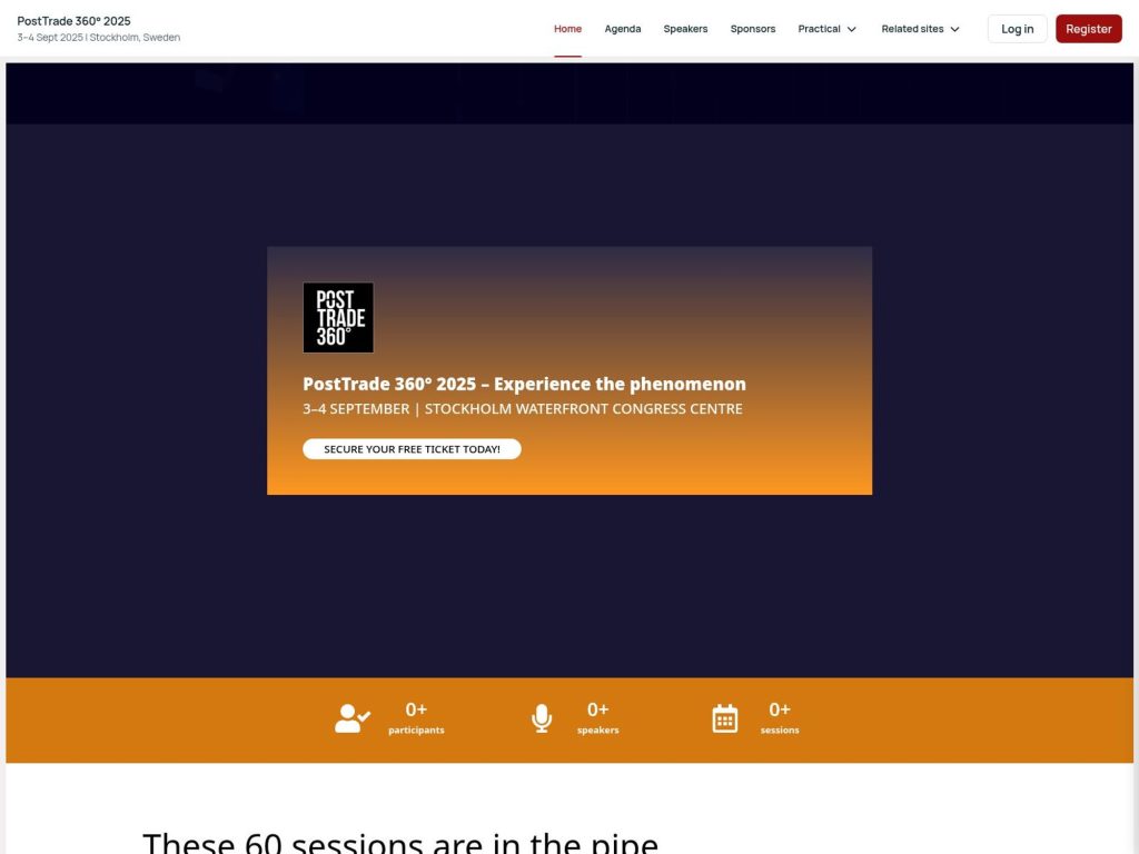 PostTrade 360° 2025 website