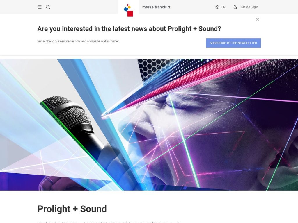 Prolight + Sound 2026 website