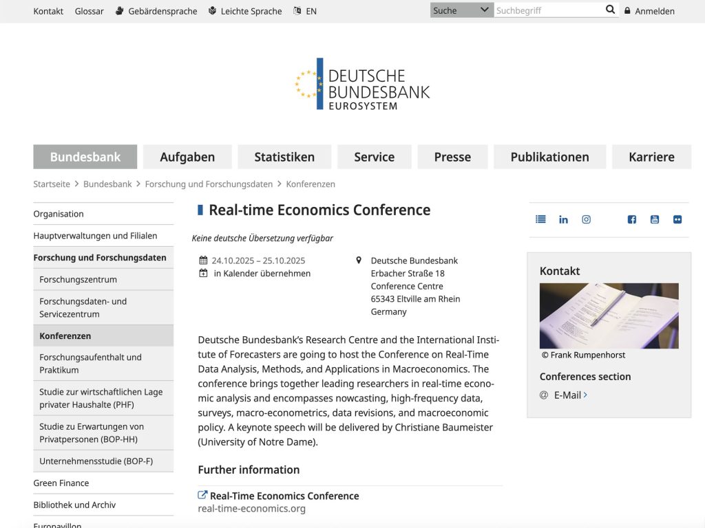 Real-time Economics Conference - Event screenshot