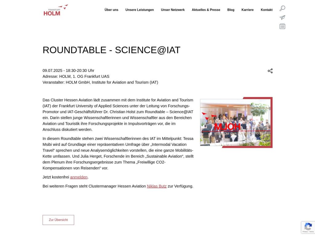 Roundtable - Science@IAT - Event screenshot