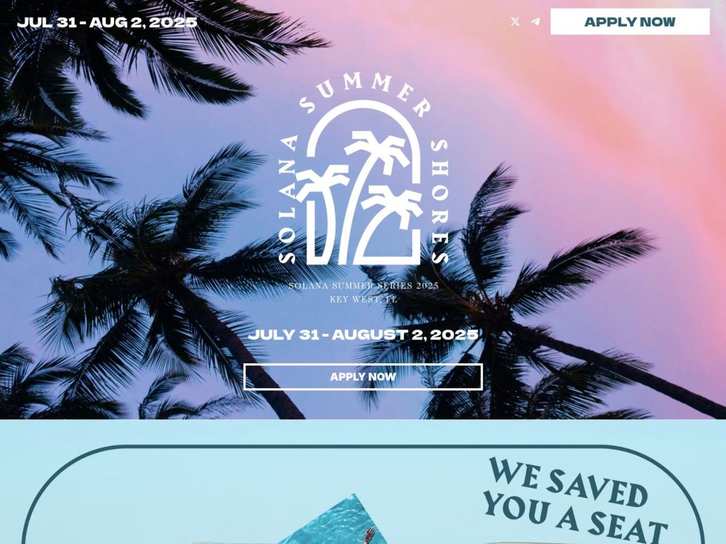 Solana Summer Shores - Solana Summer Series 2025 - Event screenshot