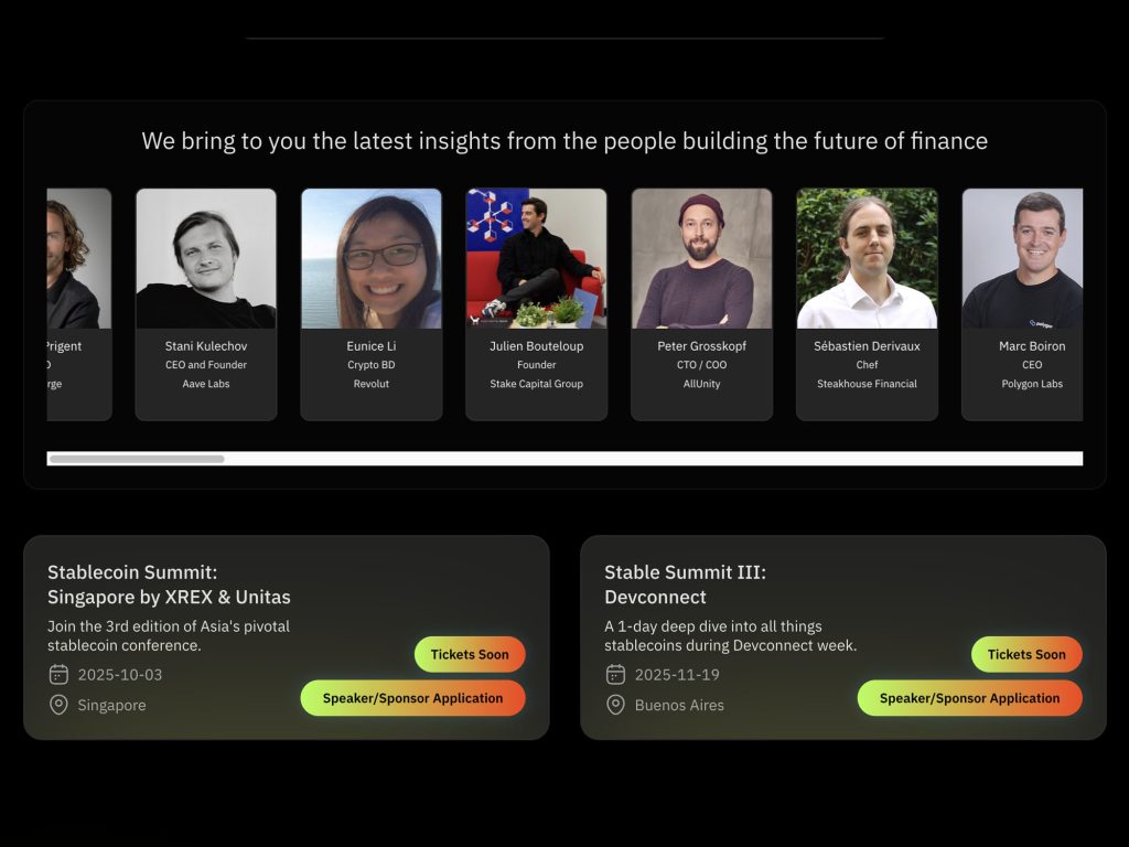 Stablecoin Summit: Singapore by XREX & Unitas - Event screenshot
