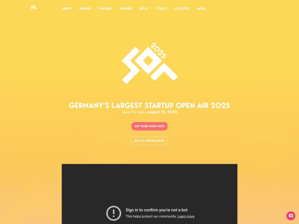 Startup Open Air 2025 (SOA25) - Event screenshot