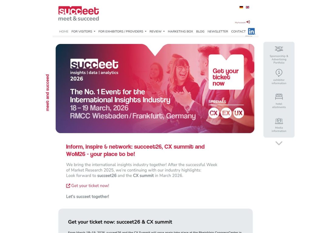 succeet26 & CX summit website