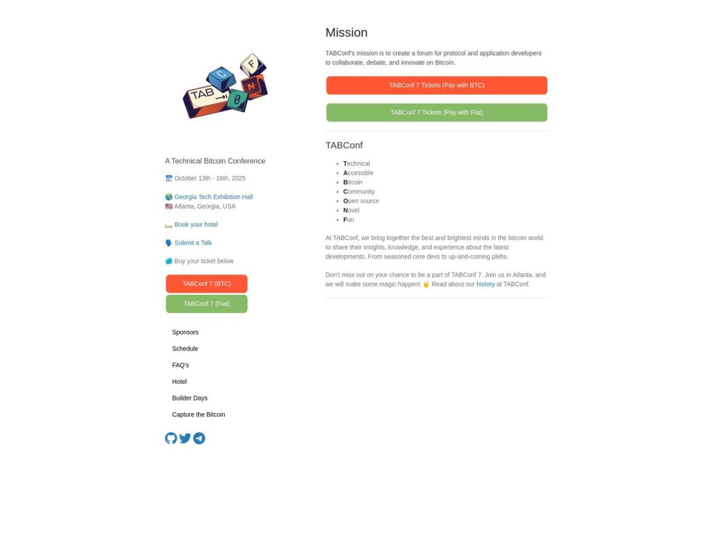 TABConf 7 - A Technical Bitcoin Conference - Event screenshot