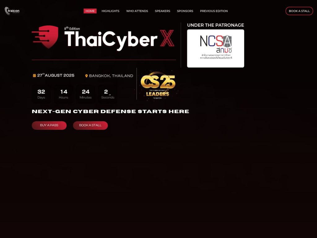 ThaiCyberX 2025 - Next-Gen Cyber Defense Starts Here - Event screenshot