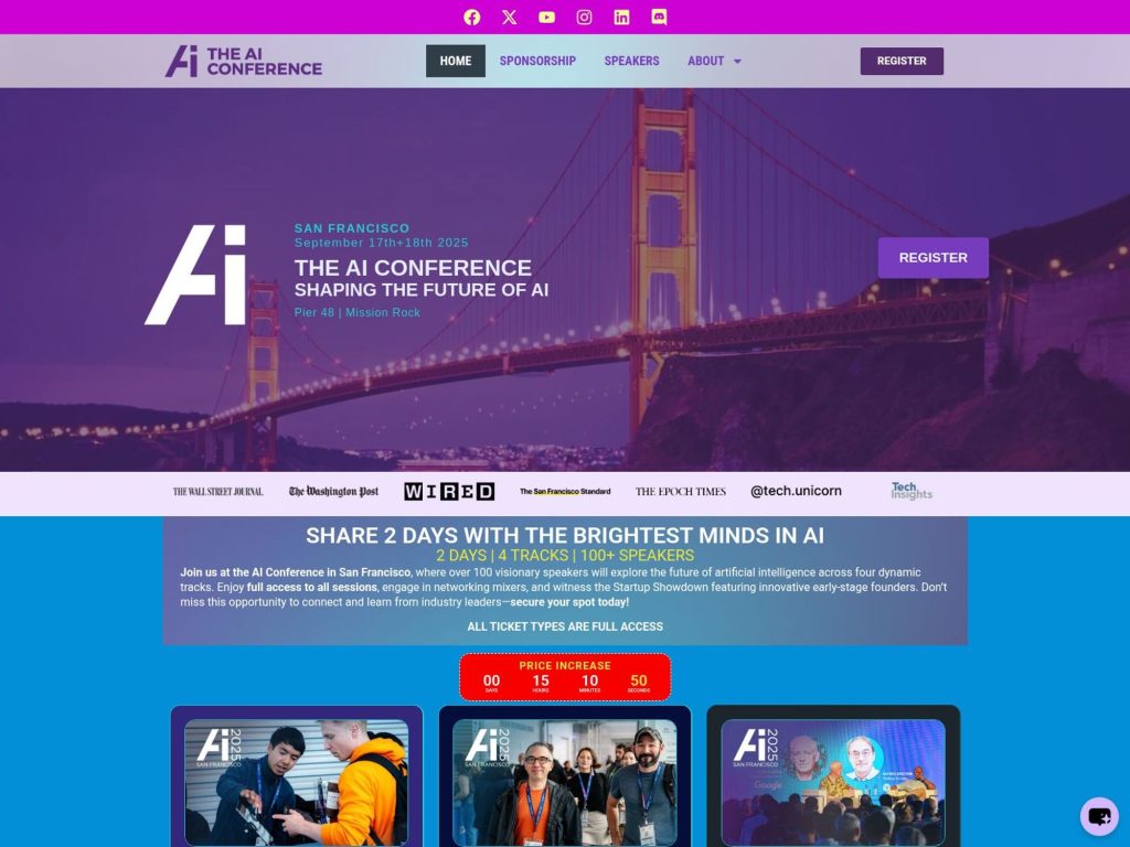 The AI Conference 2025 - Shaping the future of AI - Event screenshot