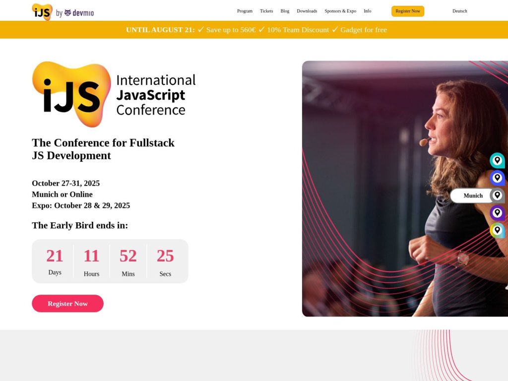 The Javascript Conference Munich 2025 - The Conference for Fullstack JS Development - Event screenshot