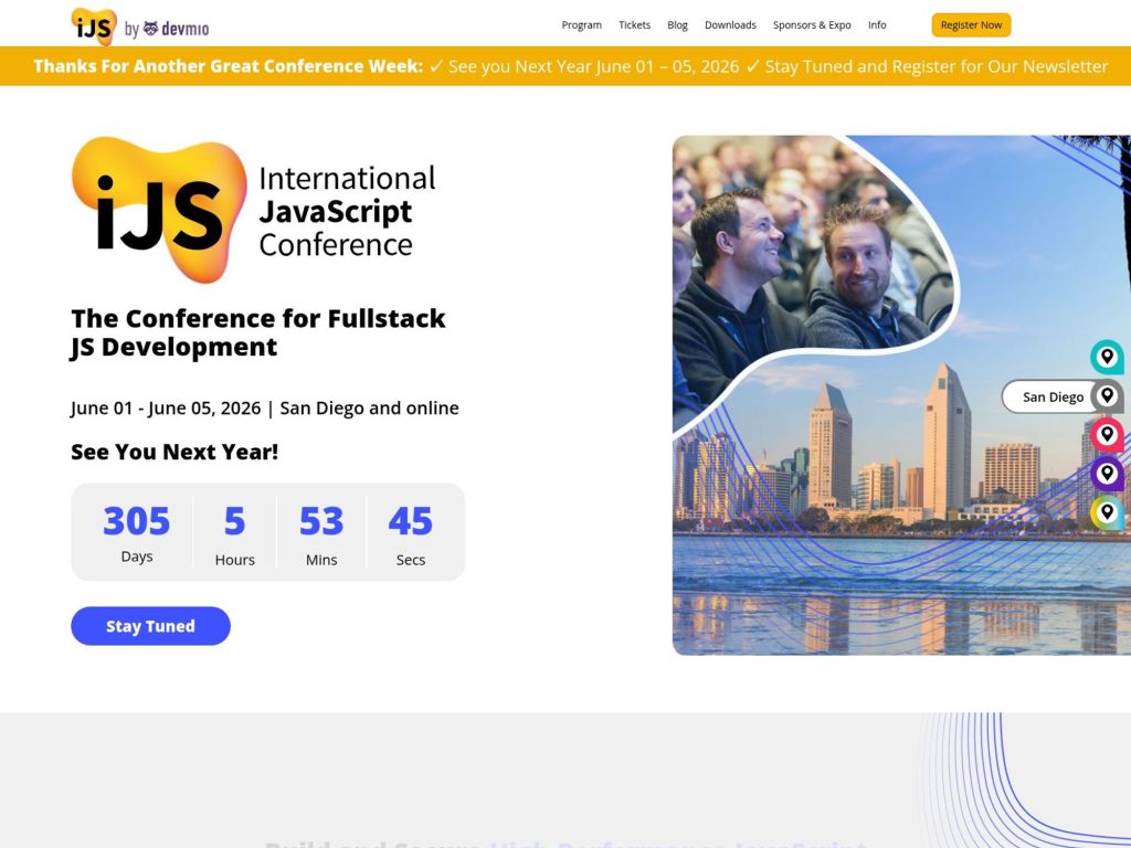 The Javascript Conference San Diego 2025 website