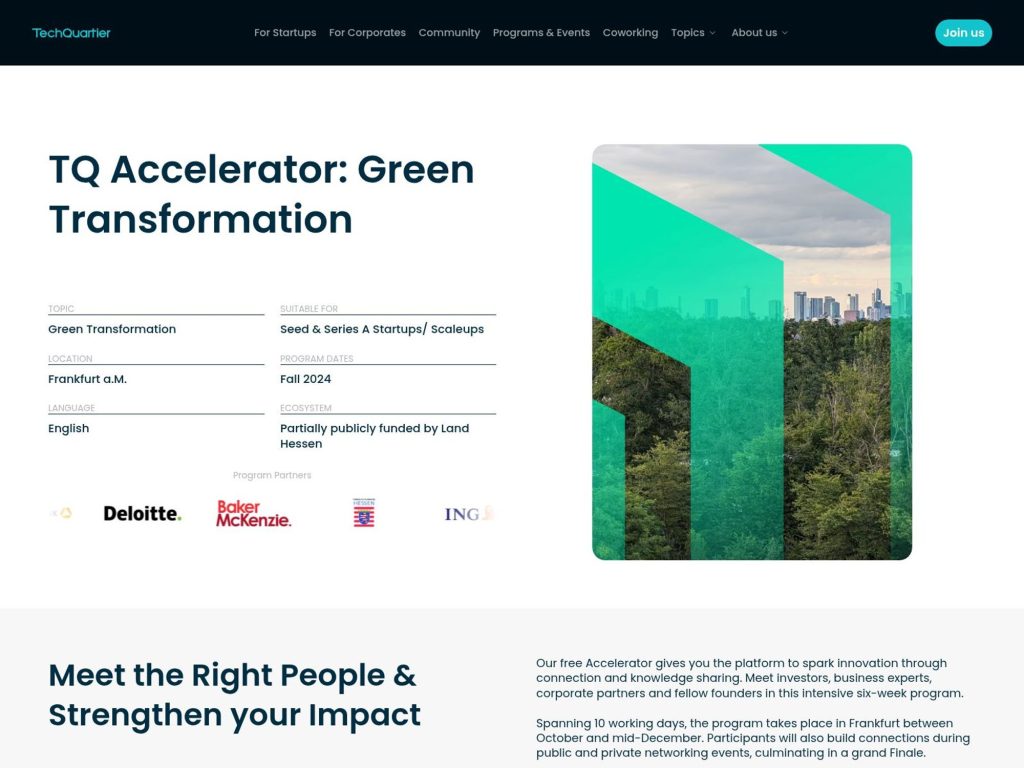 TQ Accelerator: Green Transformation - Meet the Right People & Strengthen your Impact