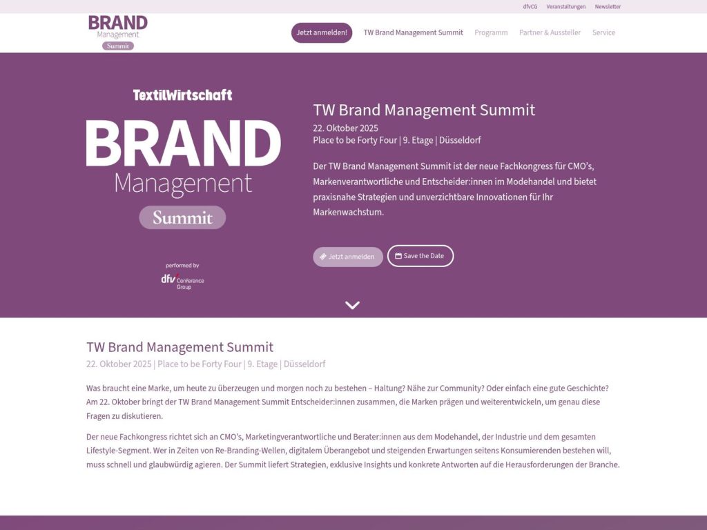 TW Brand Management Summit - Event screenshot