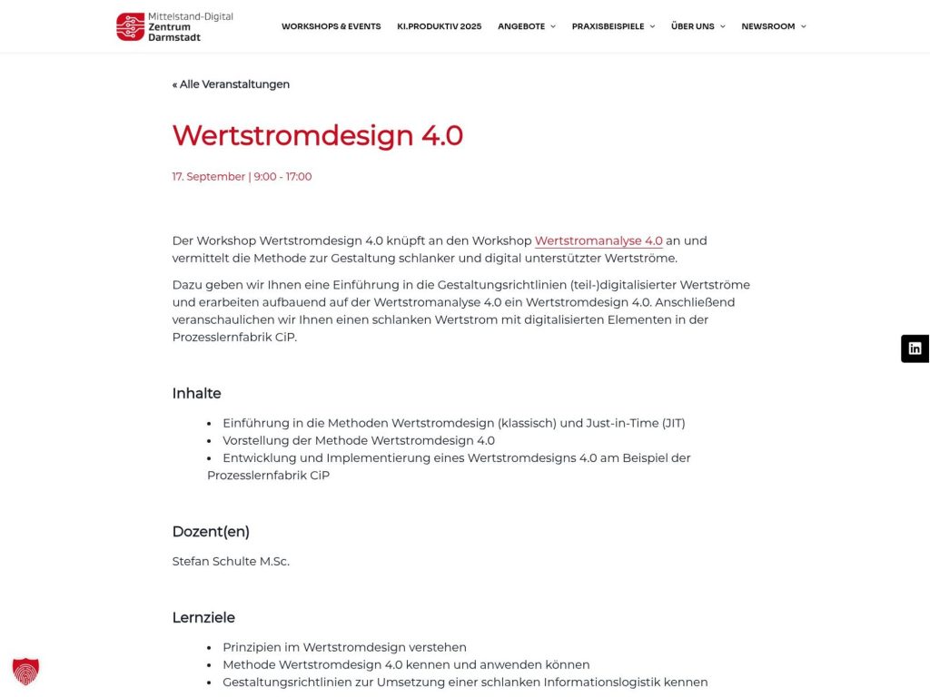 Wertstromdesign 4.0 - Event screenshot