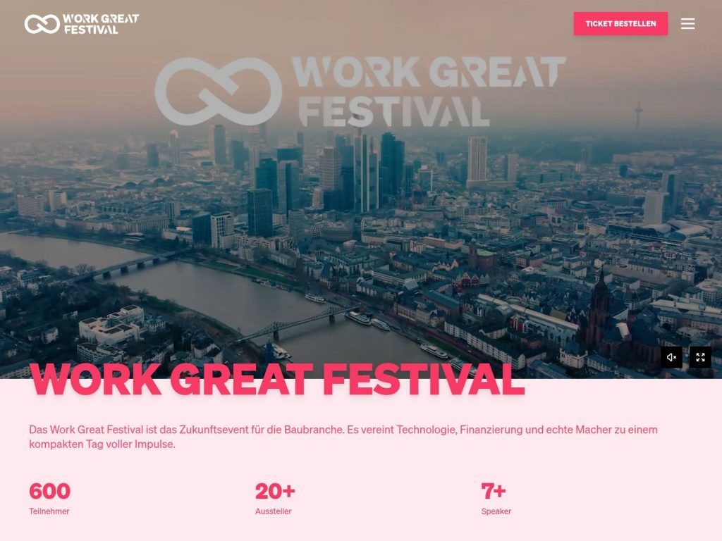Work Great Festival - Das Zukunftsevent für die Baubranche - Event screenshot