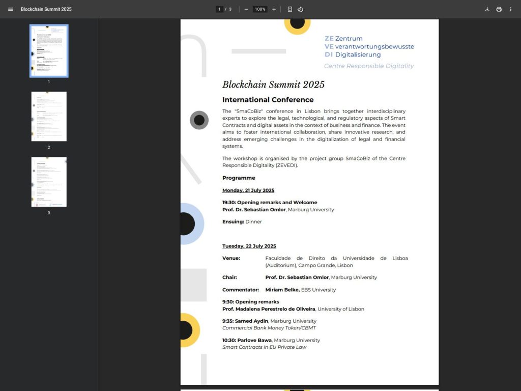 ZEVEDI Blockchain Summit 2025 - Event screenshot