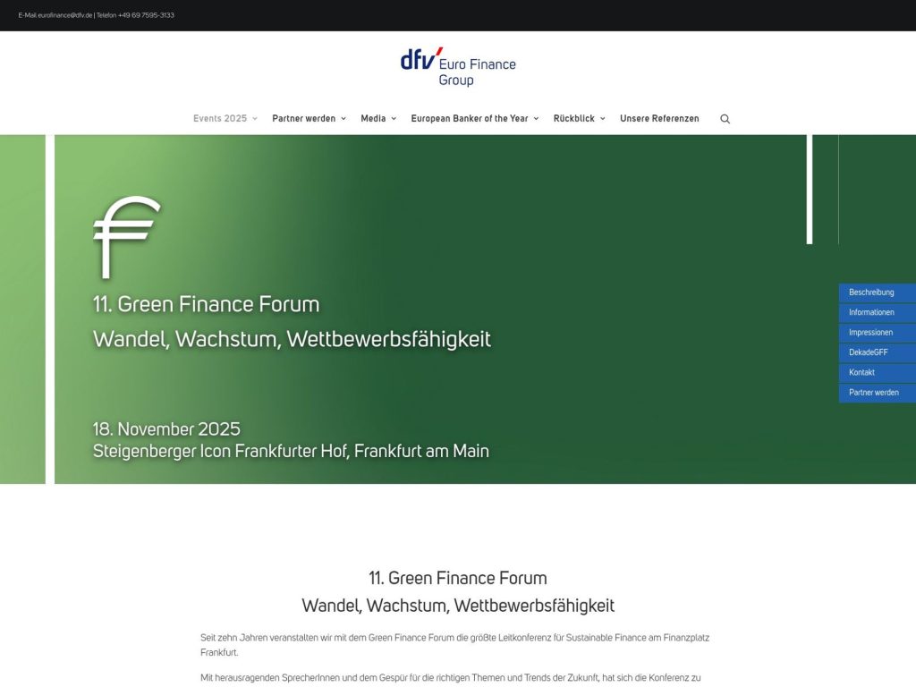 11. Green Finance Forum - Wandel, Wachstum, Wettbewerbsfähigkeit - Event screenshot