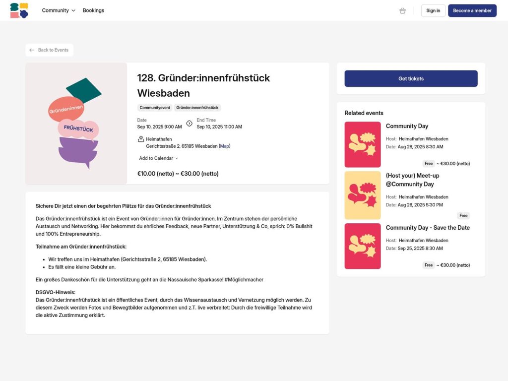 128. Gründer:innenfrühstück Wiesbaden - Event screenshot