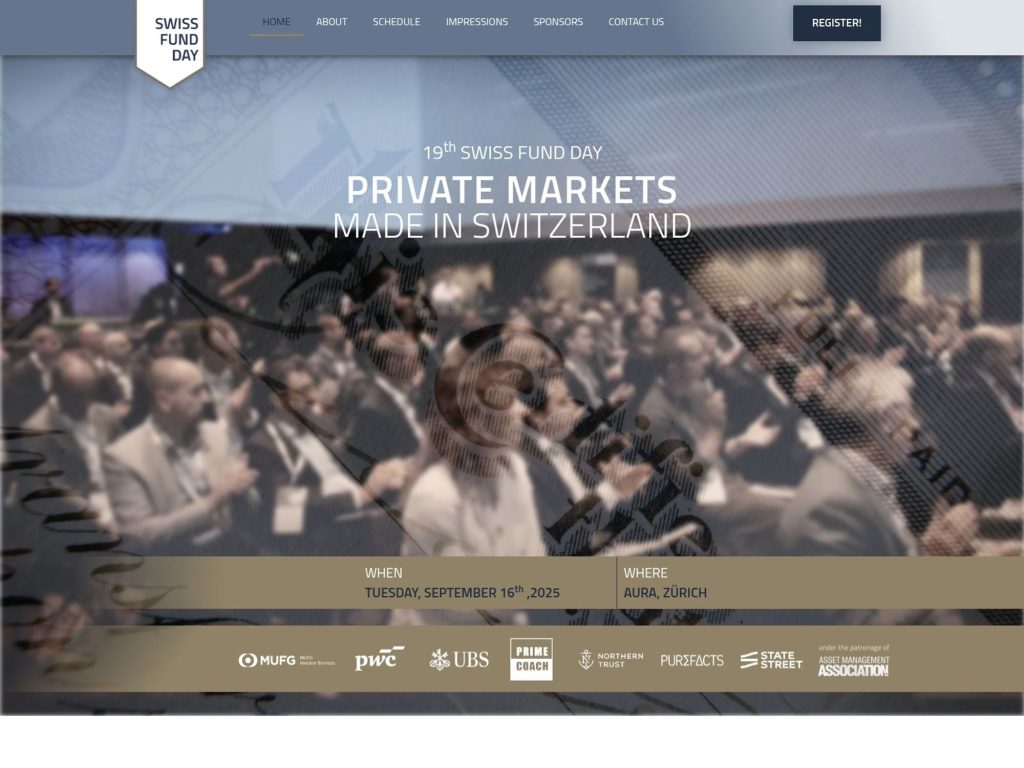 19th SWISS FUND DAY - Private Markets Made In Switzerland - Event screenshot